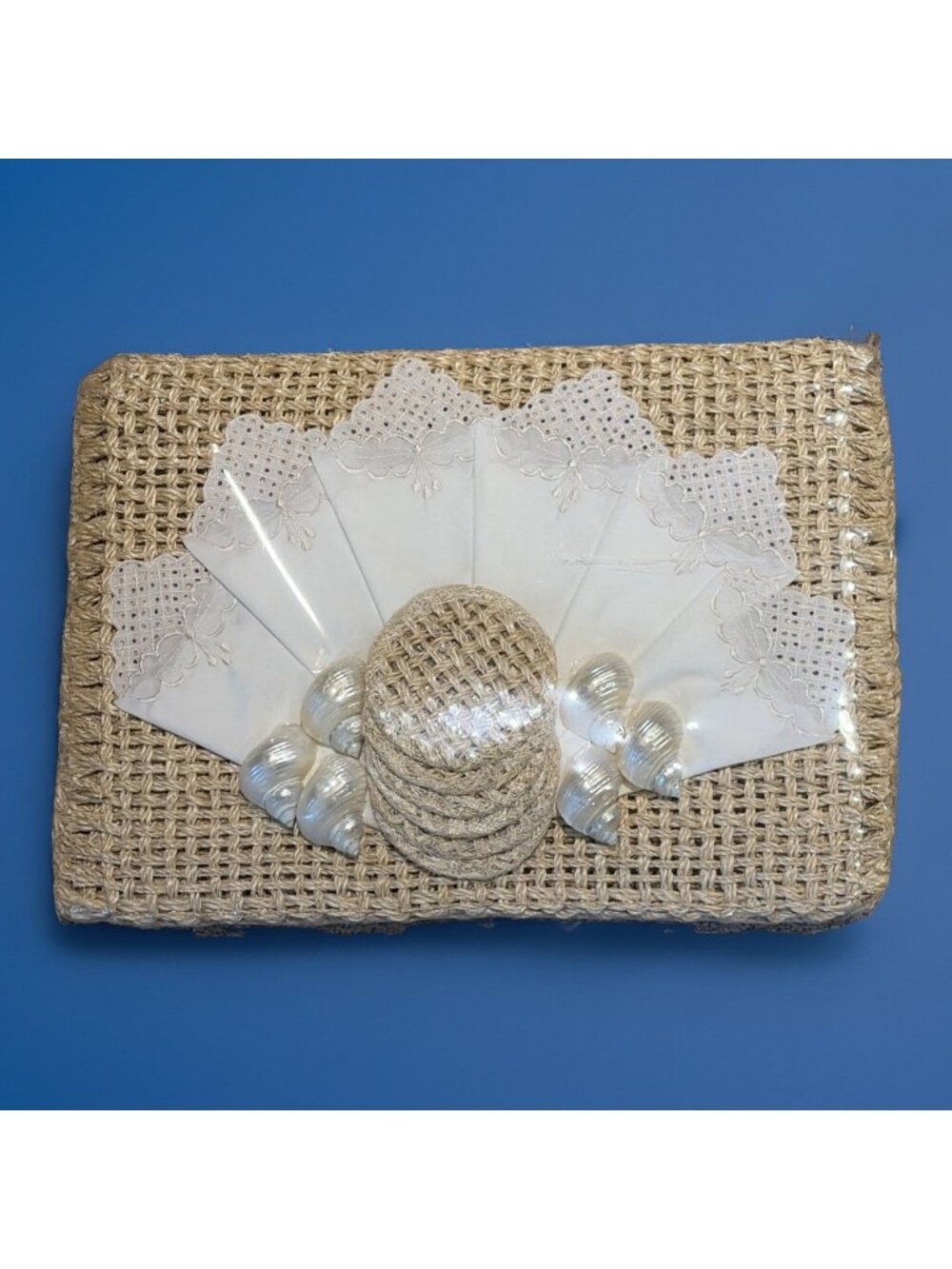 Kultura Woven Ratan Placemat Set With Napkins, Coasters, Decor 6 Place Settings